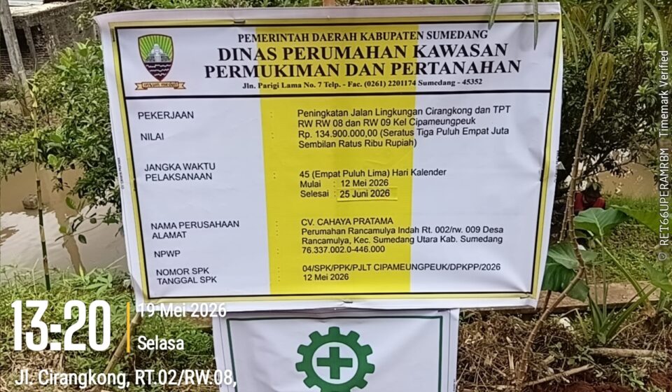 Peningkatan Jalan Lingkungan Cirangkong dan TPT RW 08–09 Kelurahan Cipameungpeuk Dimulai