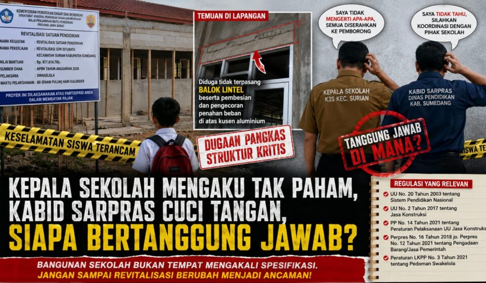 Kepala Sekolah Mengaku Tak Paham, Kabid Sarpras Cuci Tangan: Proyek Revitalisasi SDN Situbatu Jadi Panggung Sandiwara “Tidak Tahu”
