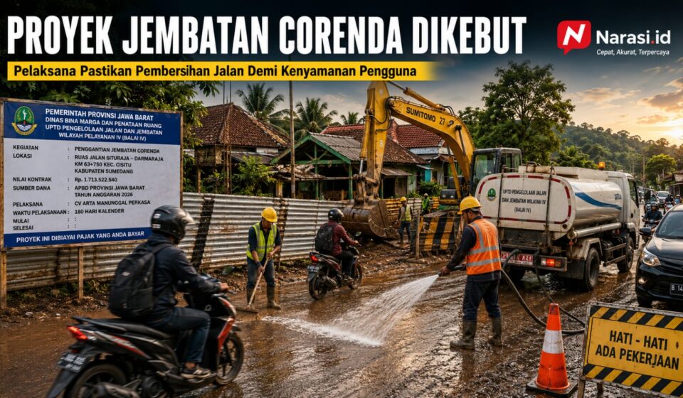 Jembatan Corenda Sumedang Dibangun Kembali, Pelaksana Jamin Jalan Tetap Bersih dan Aman