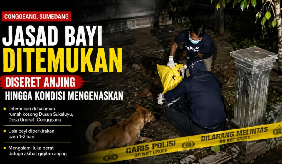 Jasad Bayi Ditemukan di Conggeang, Diseret Anjing hingga Mengenaskan