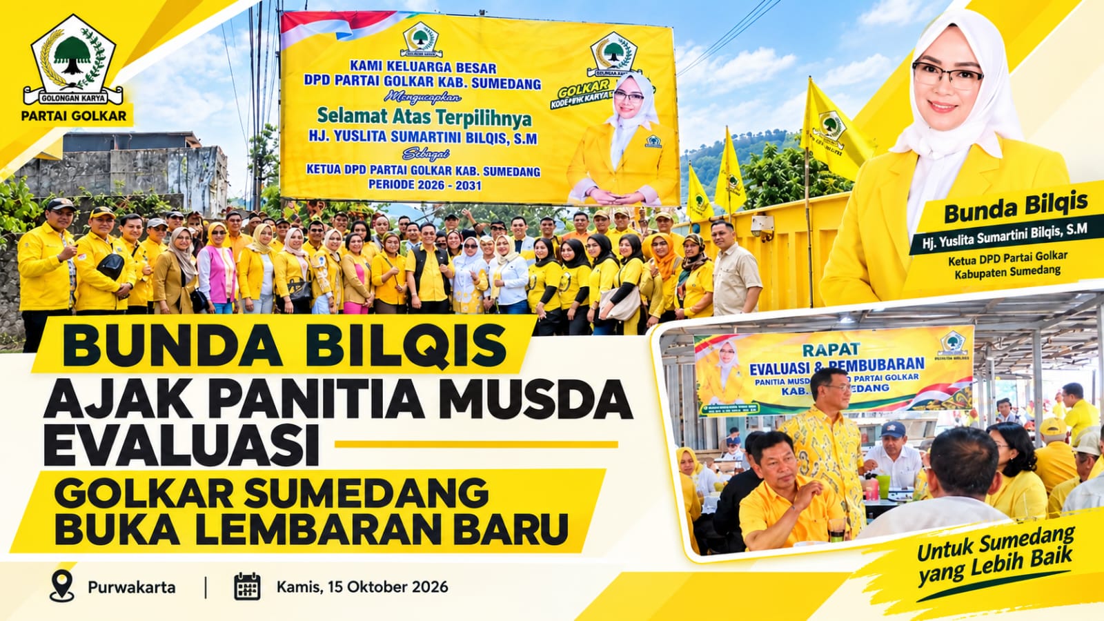 Bunda Bilqis Evaluasi dan Bubarkan Panitia Musda XI, Ajak Kader Kerja Nyata