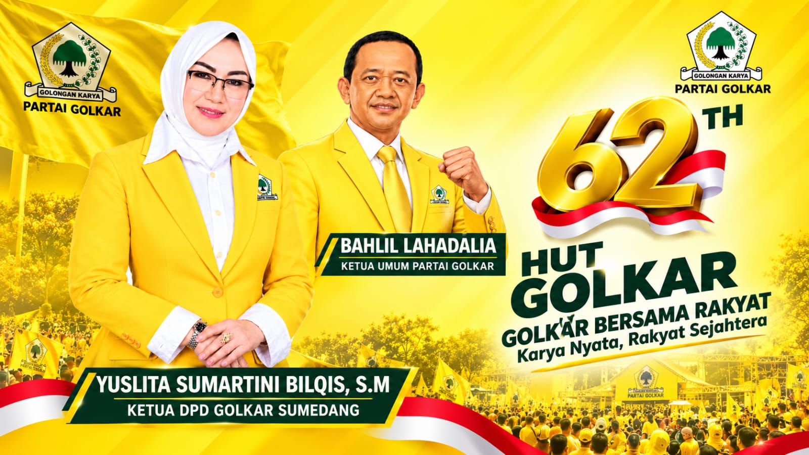 Bunda Bilqis Pimpin Golkar Sumedang, Bawa Pendekatan Humanis di Momentum HUT ke-62